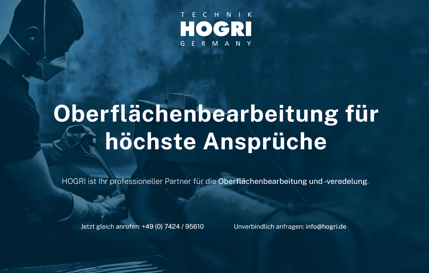 Oberflächenbearbeitung Oberhausen-Rheinhausen - ↗️HOGRI: ✔️Glasperlenstrahlen, Galvanik, Edelstahl polieren, Oberflächentechnik